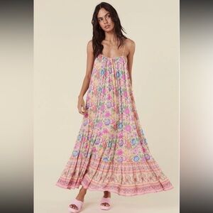 NWT Spell Mossy Strappy Maxi Dress Spring Garden